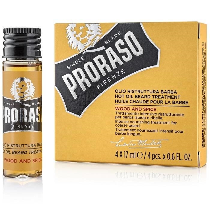 Proraso Wood & Spice Hot Oil Beard Treatment 4x17 ml