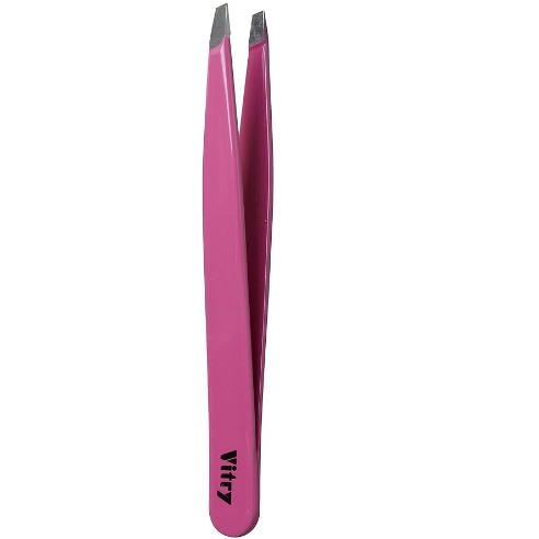 Vitry Coloured Tweezers ''Yatagan'' Pincet Ref.1029YC Roze 1Stuks
