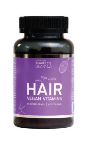 Beauty Bear Vitamines vegan Gummies Cheveux 60pièces