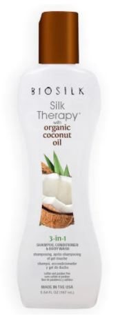Silk Therapy Organic Coconut Oil 3-in-1 Shampoo, Conditioner & Body Wash