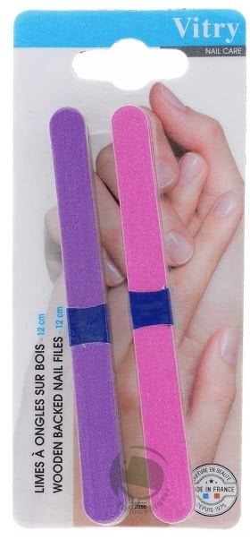 Nail Care Wooden Backed Nail Files 12cm