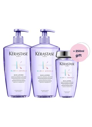 Konsekvent rim midnat Buy Kérastase Blond Absolu Bain Lumière 2x500ml. + 250ml. shampoo for free  | Beauty Plaza