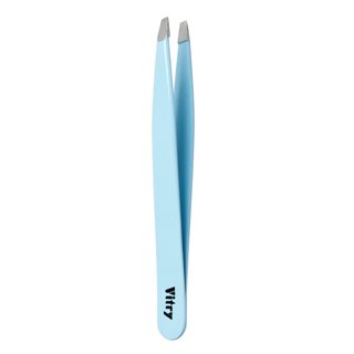 Vitry Face Care Coloured Tweezers Slant Ends Pincet Ref.22 C Light Blue 