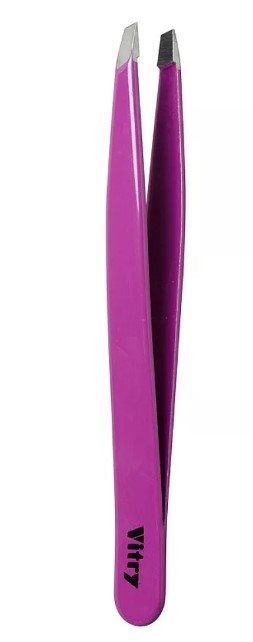 Vitry Face Care Coloured Tweezers Slant Ends Pincet Ref.22 C Mauve 1Stuks