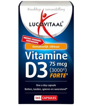 Lucovitaal Vitamine D3 75mcg Forte Botten/Spieren/Weerstand 365Capsules
