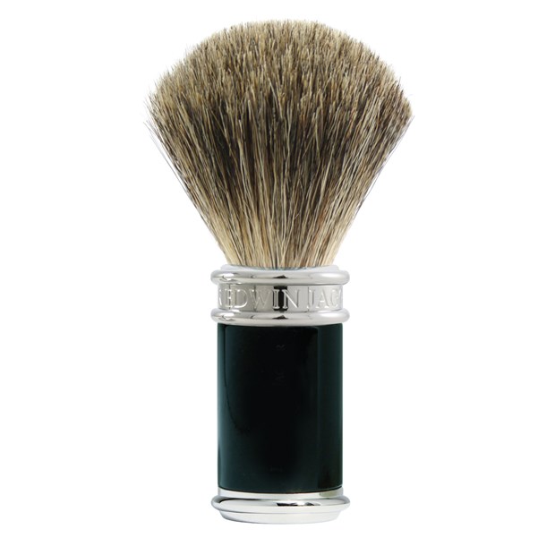 Shaving Brushes Pure Badger Imitation Ebony & Chrome Plated