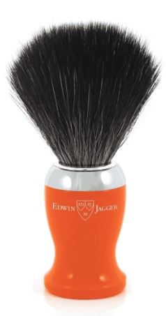 Shaving Brushes Synthetic Orange & Chrome Plated