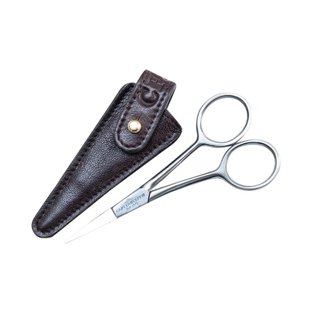 Captain Fawcett's Grooming Scissors with Leather Pouch