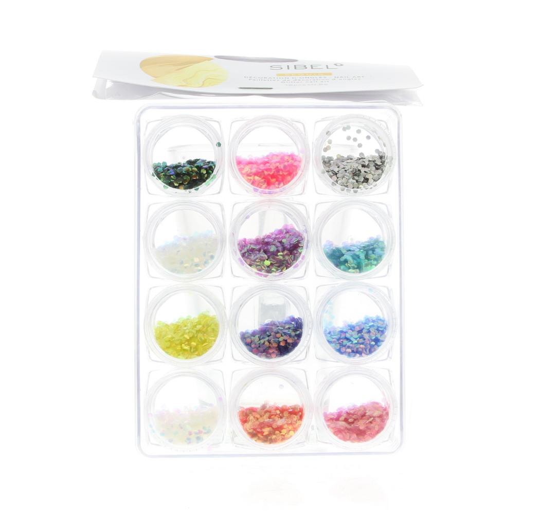 Sibel Nails Art Glitter Nail Art 12x0,5 Accessoire Ref.61020 91 Sequin 6 gr