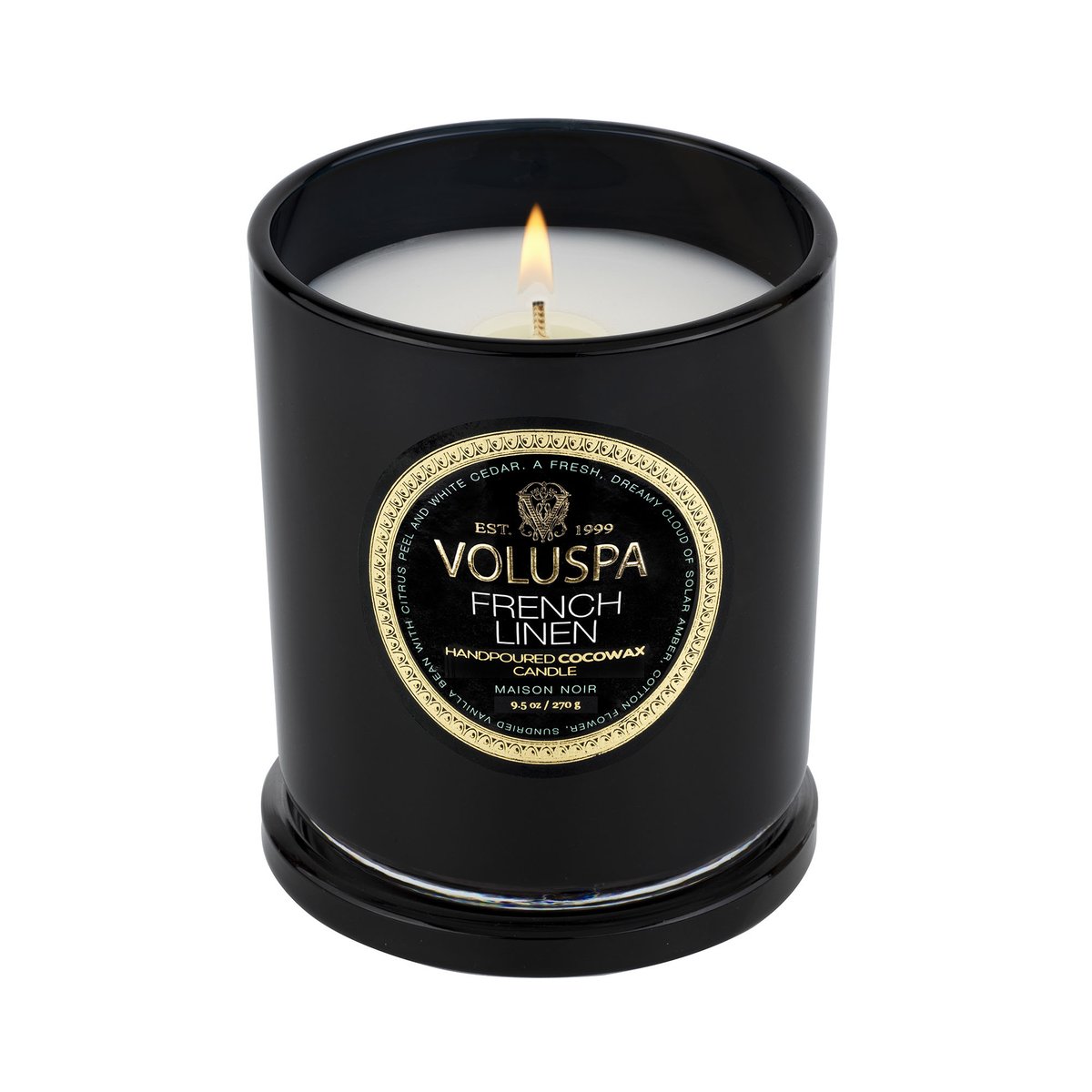 Voluspa Maison Noir French Linen Classic Candle Geurkaars  270 gr