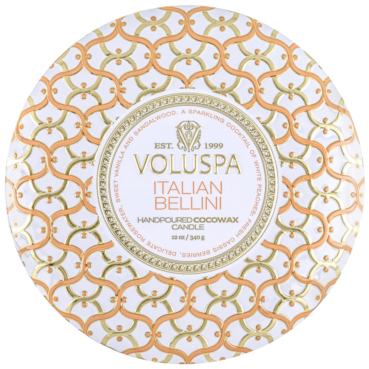 Voluspa Maison Blanc Italian Bellini 3 Wick Tin Candle Geurkaars  340 gr