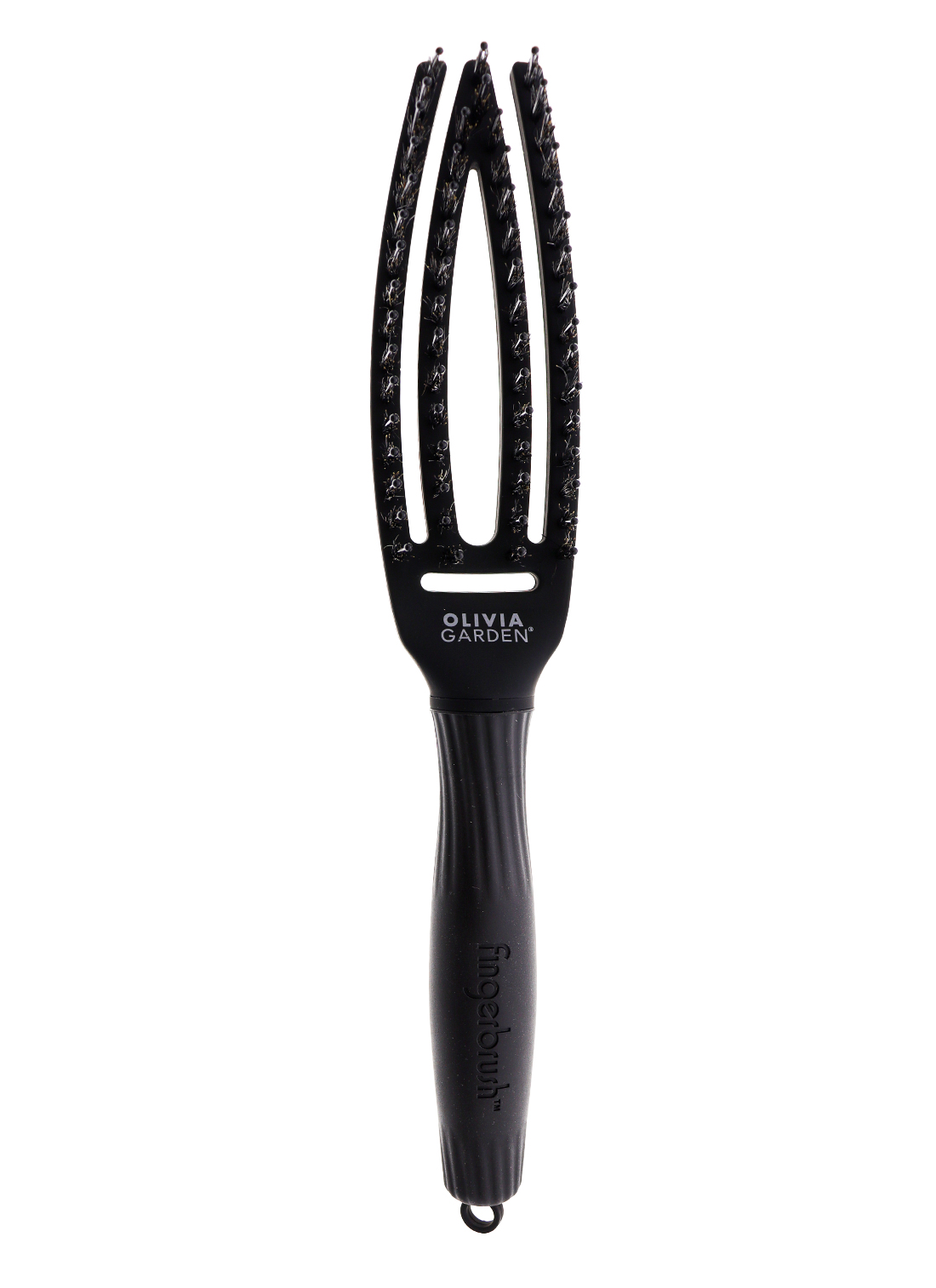 Olivia Garden Fingerbrush Boar & Nylon Borstel  Zwart 1 St