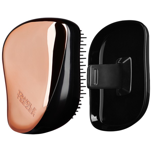 Tangle Teezer Compact Styler Detangling Hairbrush Black Rose Gold 1Pce