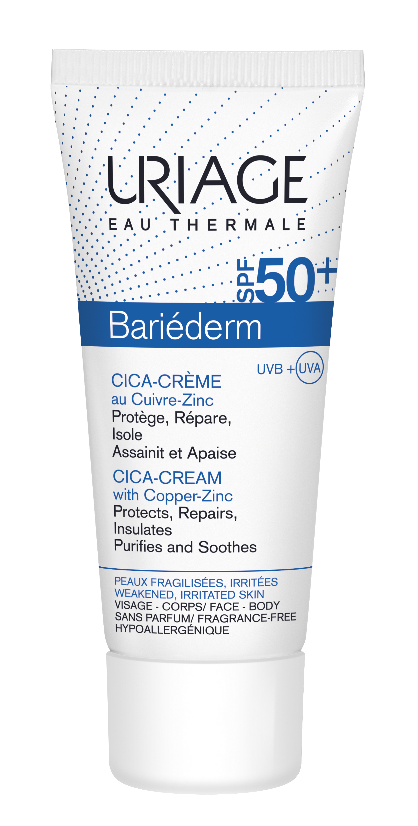 Uriage Bariéderm Cica-Crème SPF50+ Dagcrème Verzwakte/Geirriteerde Huid 40 ml