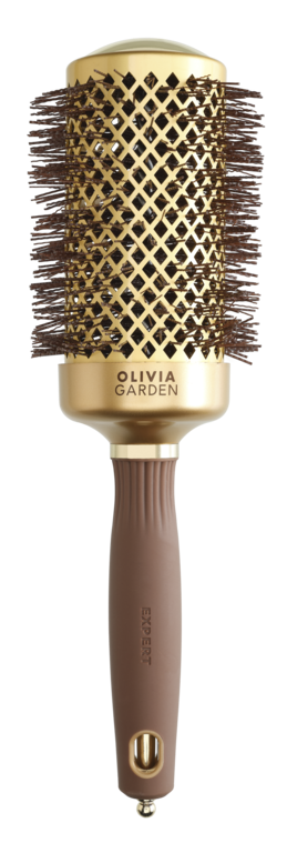Olivia Garden Expert Blowout Shine Wavy Bristles Gold&Brown Brush Ø55mm Borstel  1 St