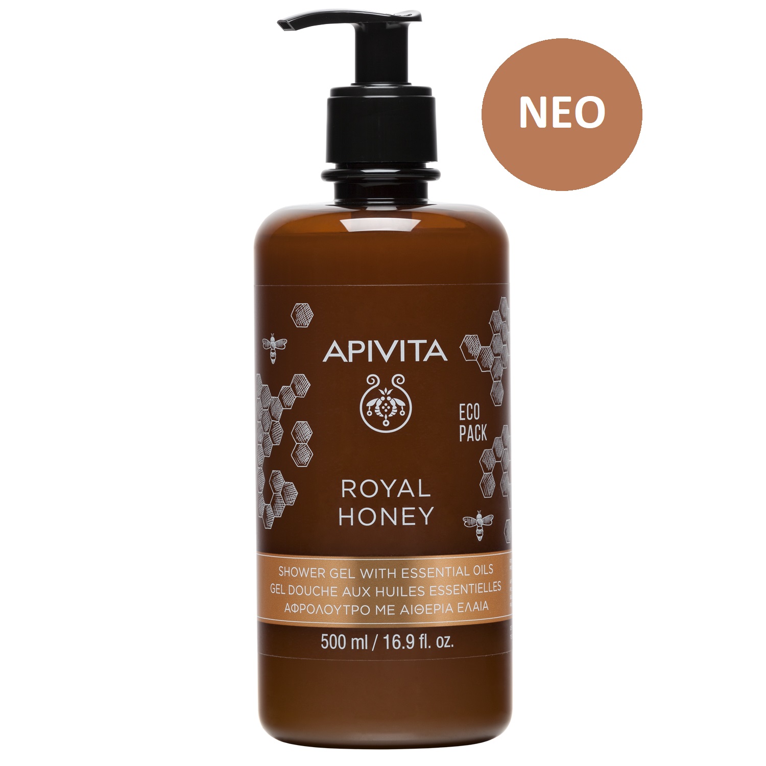 Apivita Royal Honey Shower Gel with Essential Oils 500ml