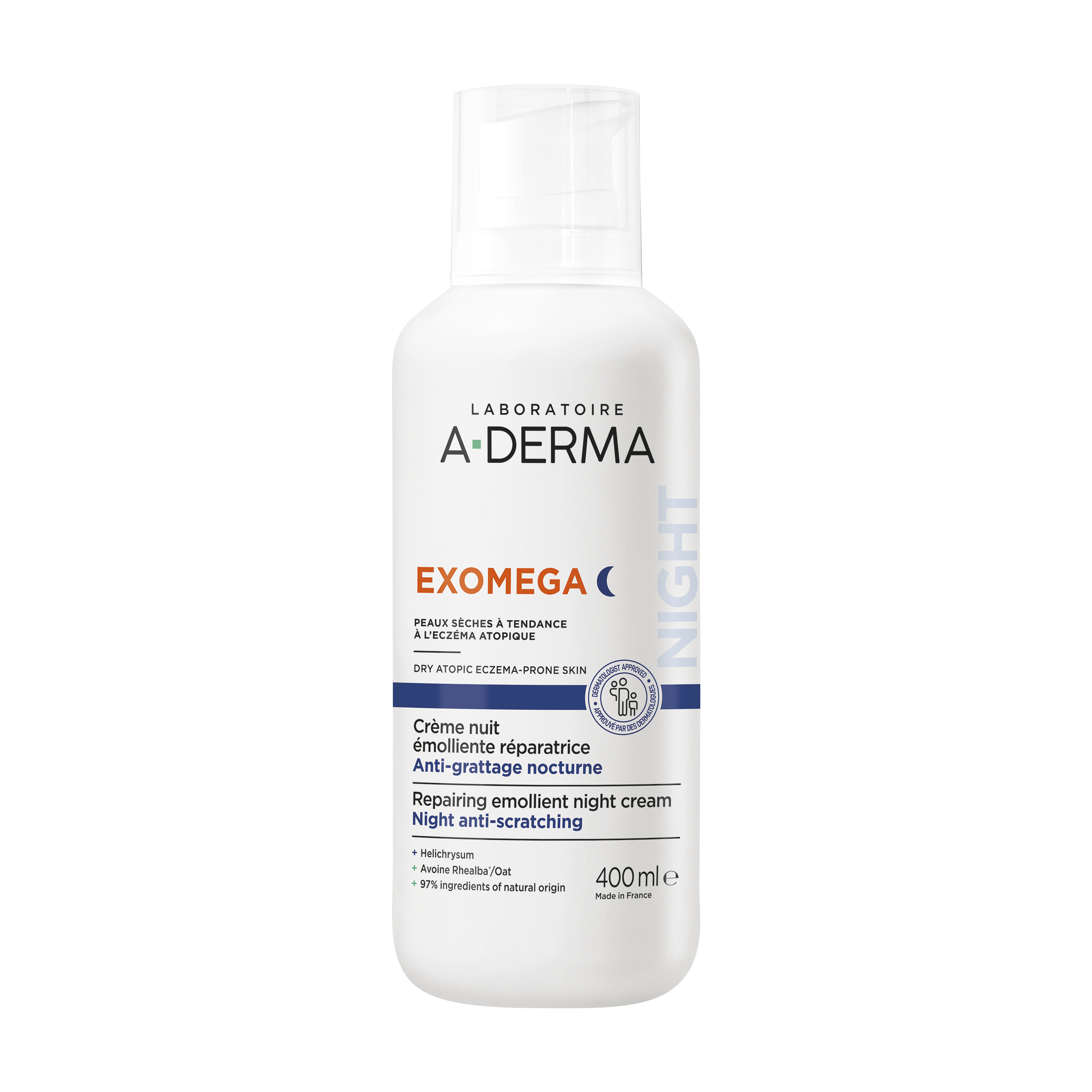 A-Derma Exomega Control crème nuit émoliente réparatrice Crème  400 ml