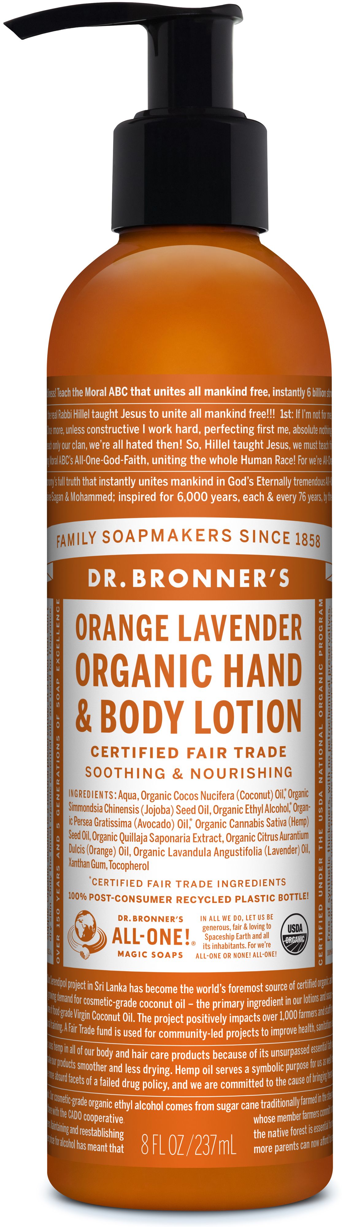 Dr. Bronner's Orange Lavender Organic Body Lotion 240ml
