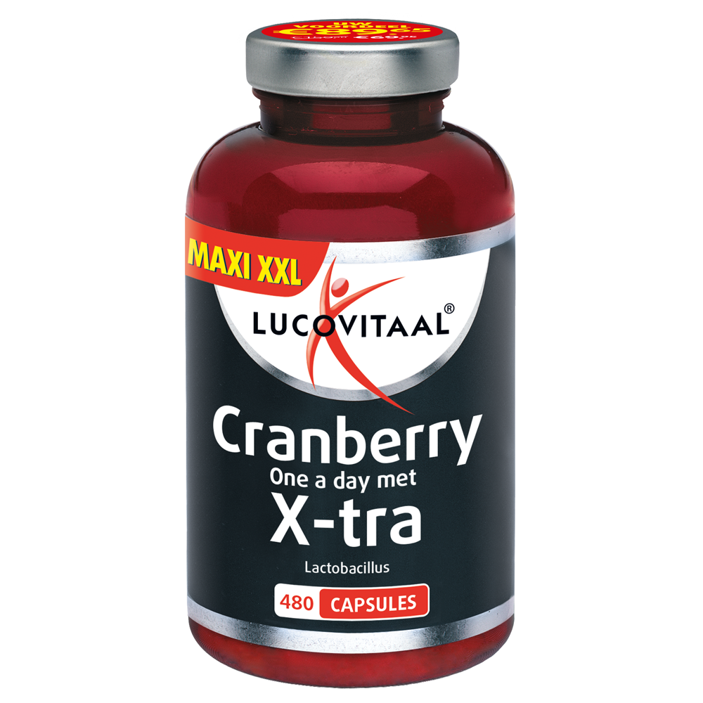 Lucovitaal Voedingssupplementen Maxi XXL Cranberry+ X-tra Forte Capsules met Lactobacillus 480 Cap