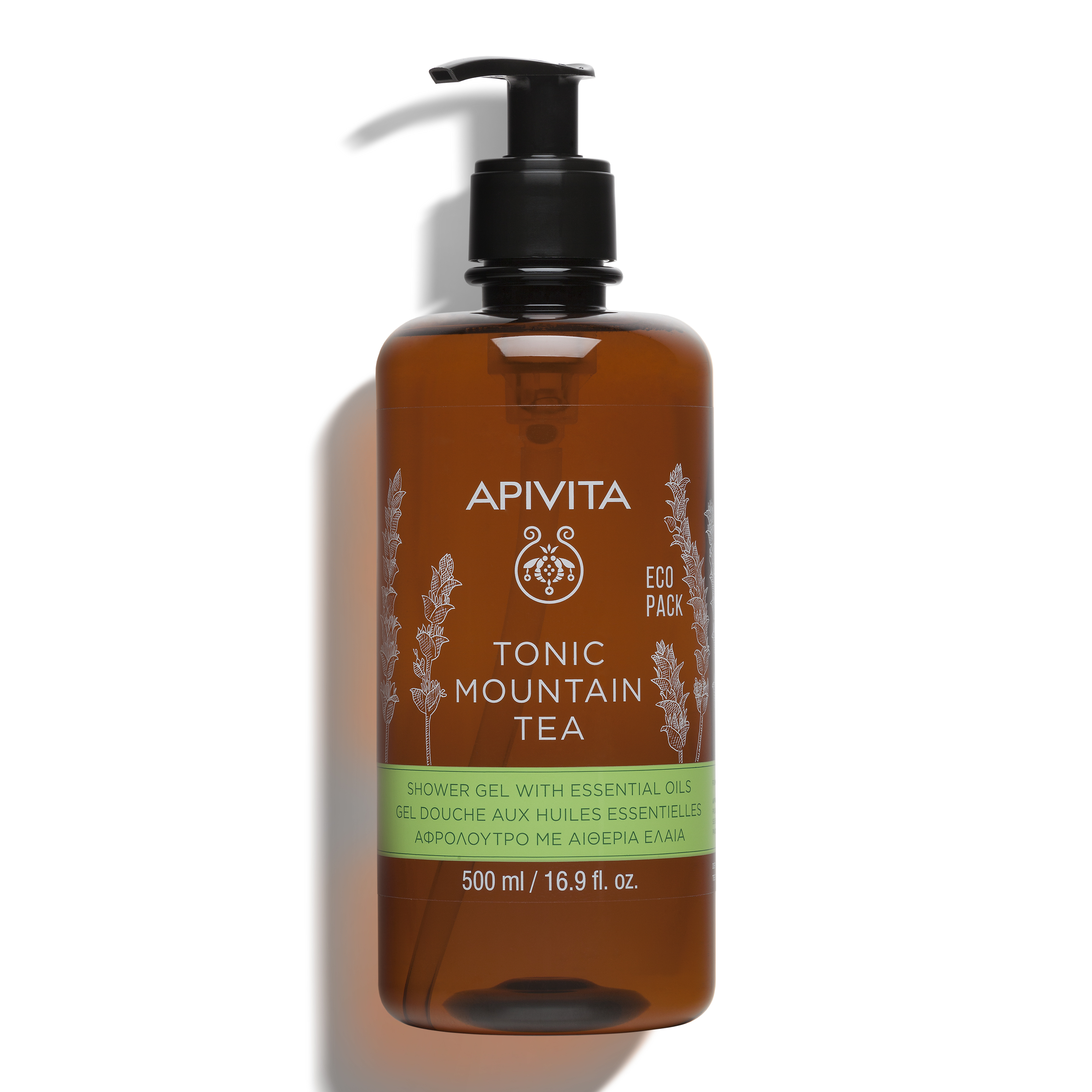 Apivita Tonic Mountain Tea Shower Gel with Essential Oils 500ml