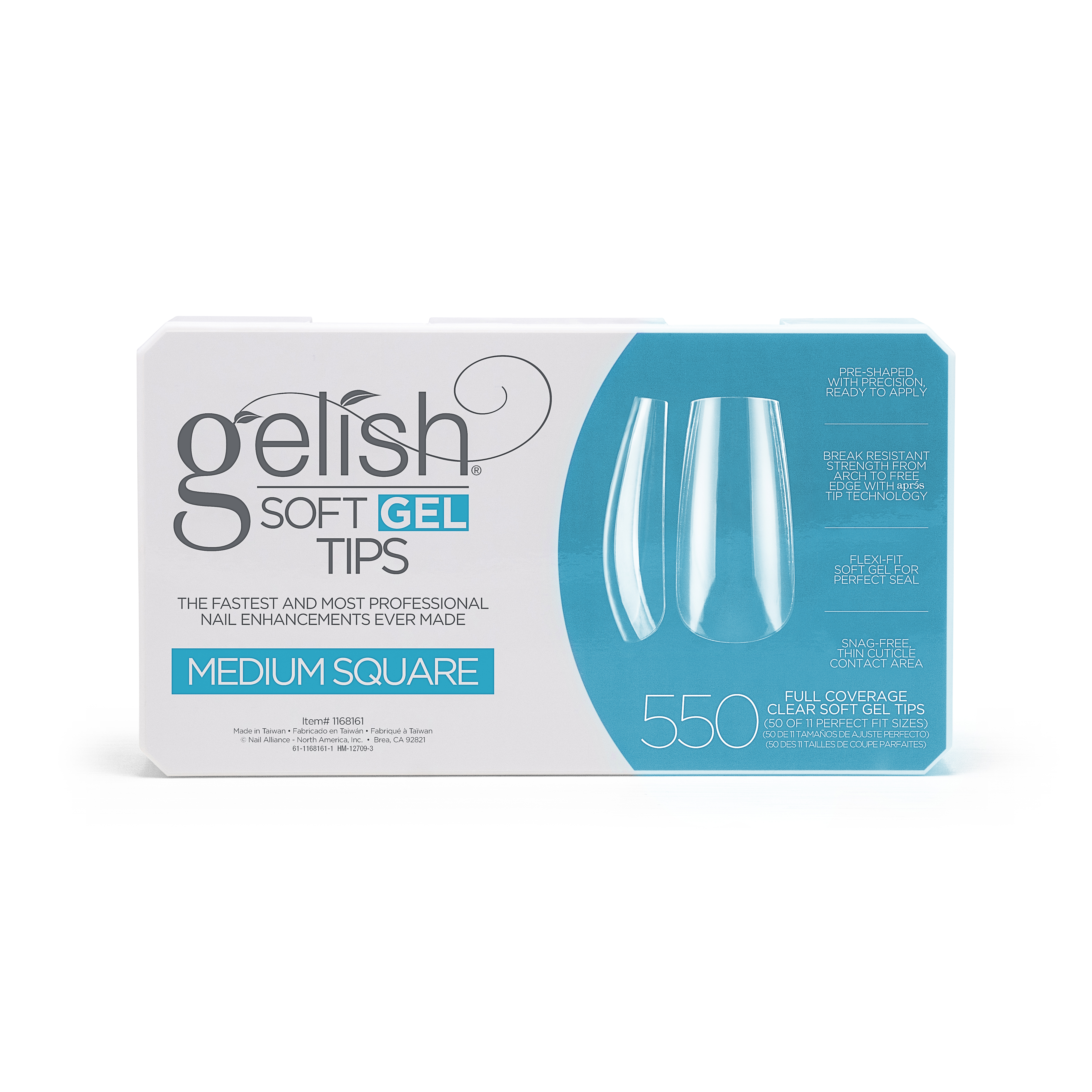 Gelish Soft Gel Tips Medium Square Gelnagels  1 Pak