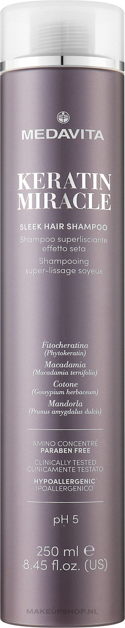 Medavita Keratin Miracle Sleek Hair Shampoo  250 ml