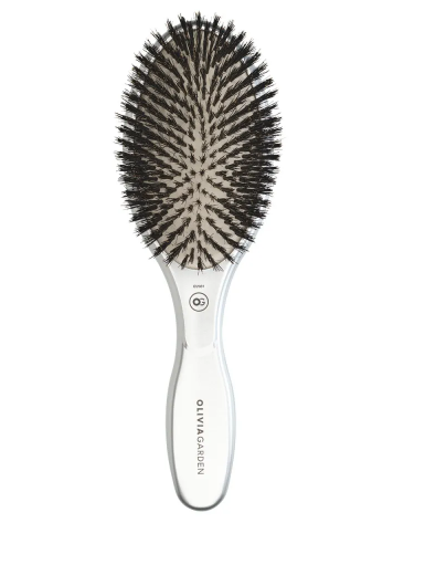 Olivia Garden Expert Care Oval Boar Bristle Silver Borstel  1 St