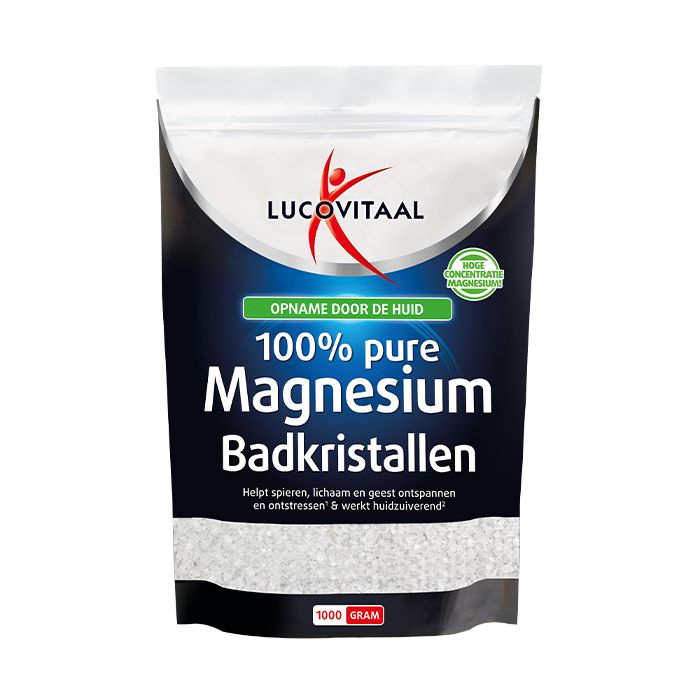 Lucovitaal Huid 100% Pure Magnesium Badkristallen Badzout  1000 gr