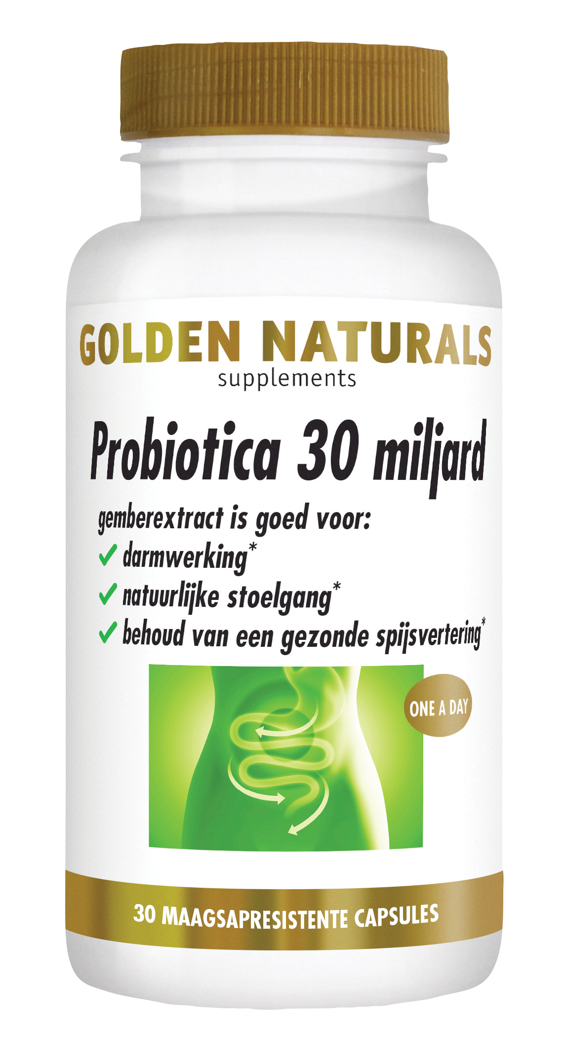 Golden Naturals Supplementen Probiotica Strong 30 Miljard Capsules Darmflora 30 Cap