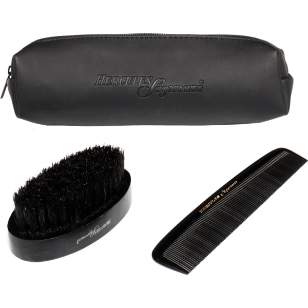 Hercules Sägemann Grooming Beard Set 3 Pieces Set Pouch + Comb + Brush 1 Pak