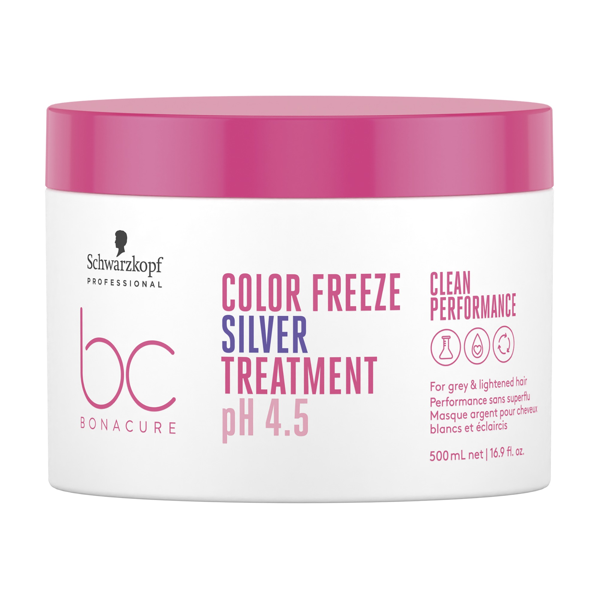 Schwarzkopf BonaCure Clean Performance Color Freeze Silver Treatment pH 4.5 Masker Grijs/Ontkleurd Haar 500 ml_2