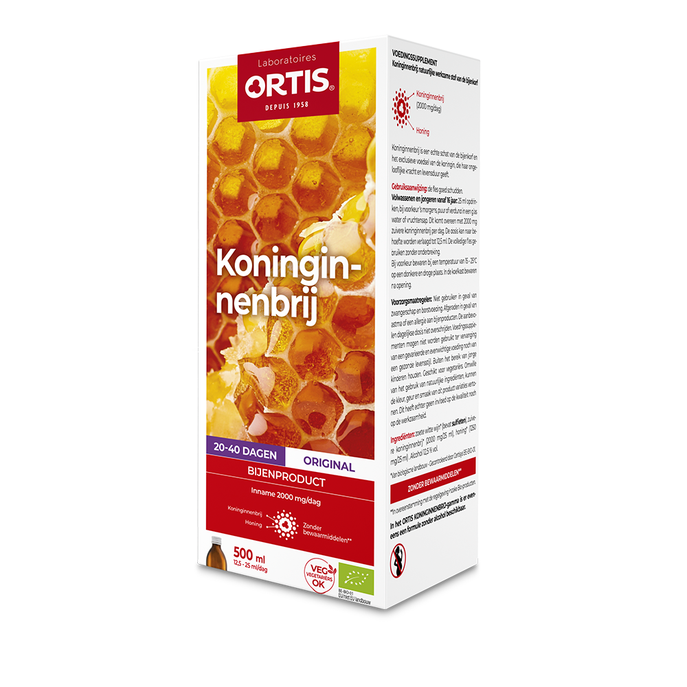 Ortis Energiemetabolisme Bio Koninginnebrij Vloeibaar Met Alcohol 500 ml