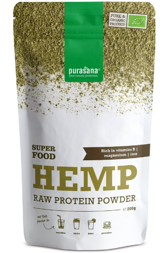 Purasana Superfoods Super Food Hemp Protein Raw Powder Poeder  200 gr