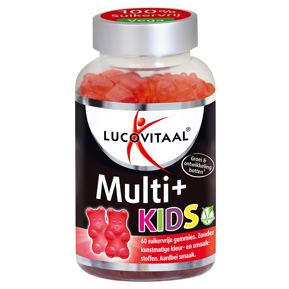 Lucovitaal Voedingssupplementen Vega Multi+ Kids Gummies Aardbei 60 St