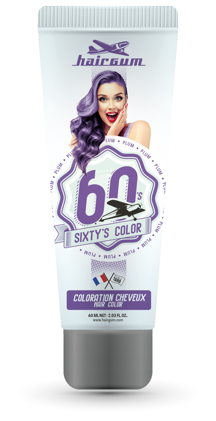 Hairgum Semi Permanent Color Sixty's Color Plum 60ml