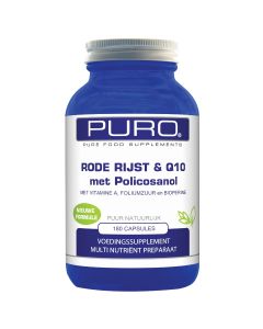 Puro Rode Rijst & Q10 Met Policosanol Capsules  180 Cap