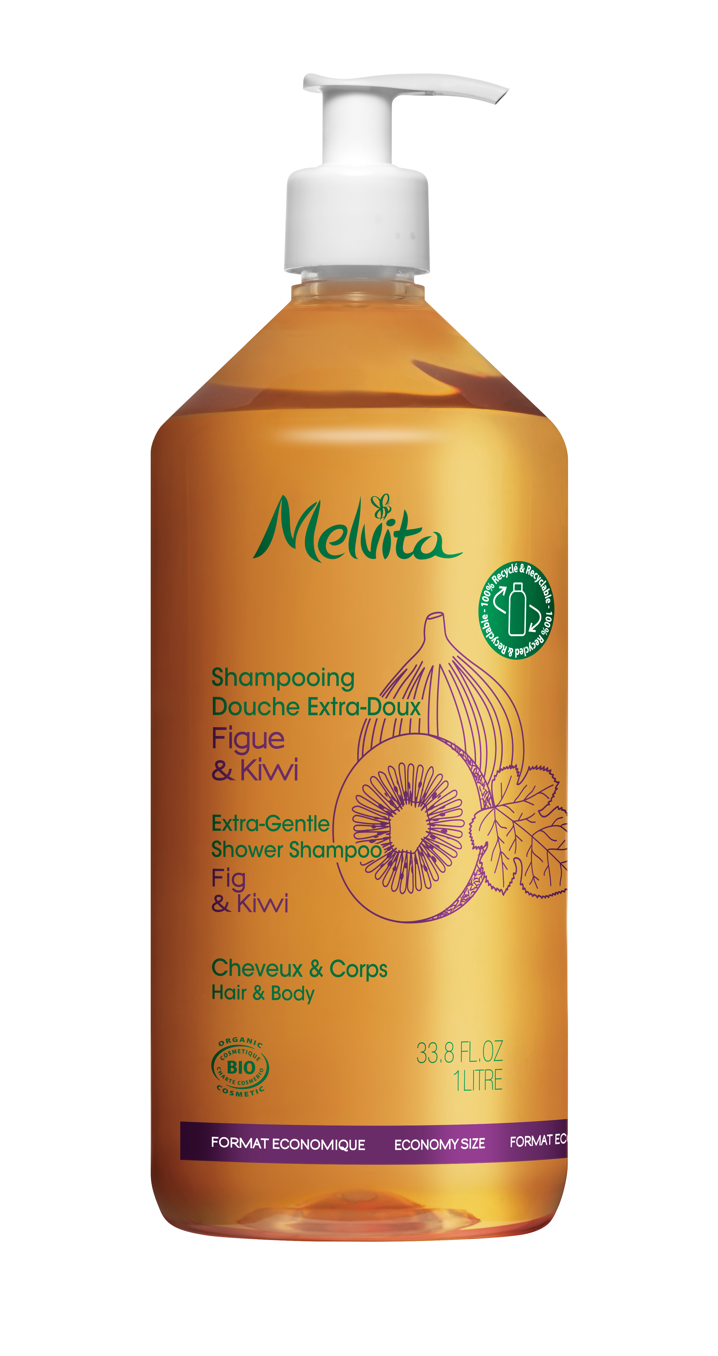 Melvita Extra Gentle Shower Shampoo Fig & Kiwi 1000ml
