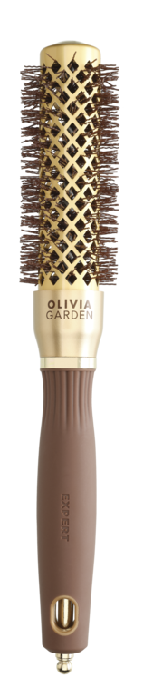 Olivia Garden Expert Blowout Shine Wavy Bristles Gold&Brown Brush Ø25mm Borstel  1 St
