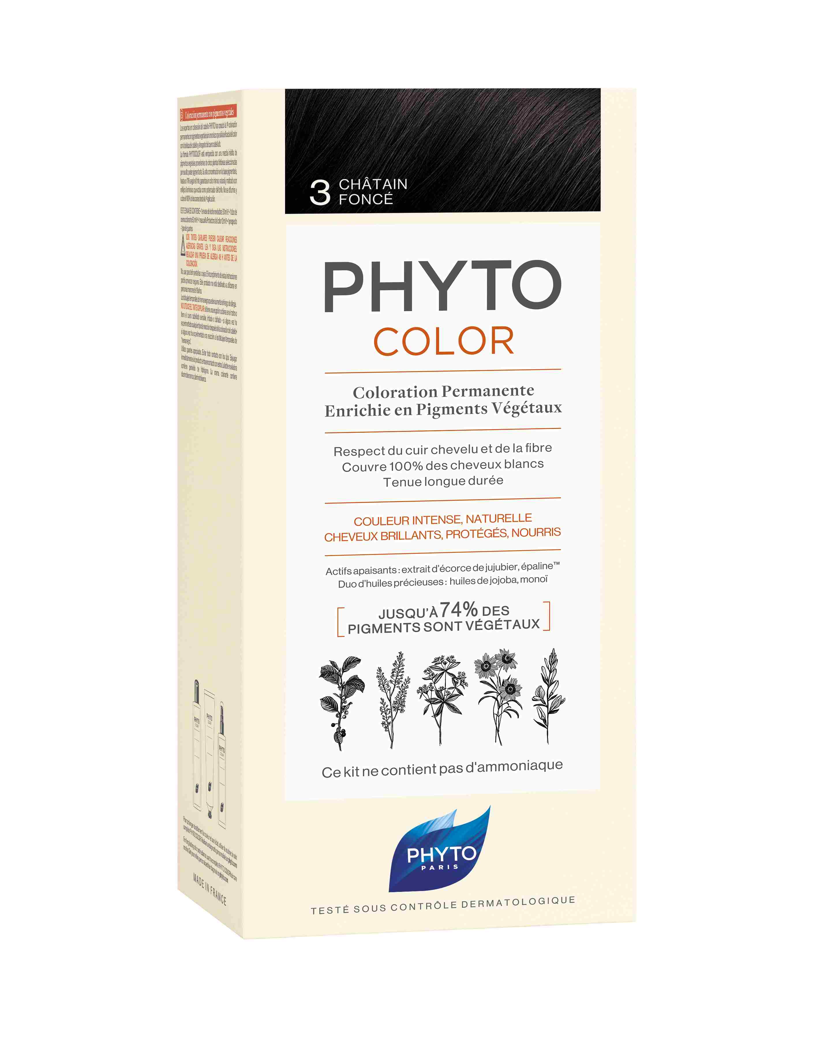 Phyto Phytocolor Permanent Color  3 Châtain Foncé 1Pakket