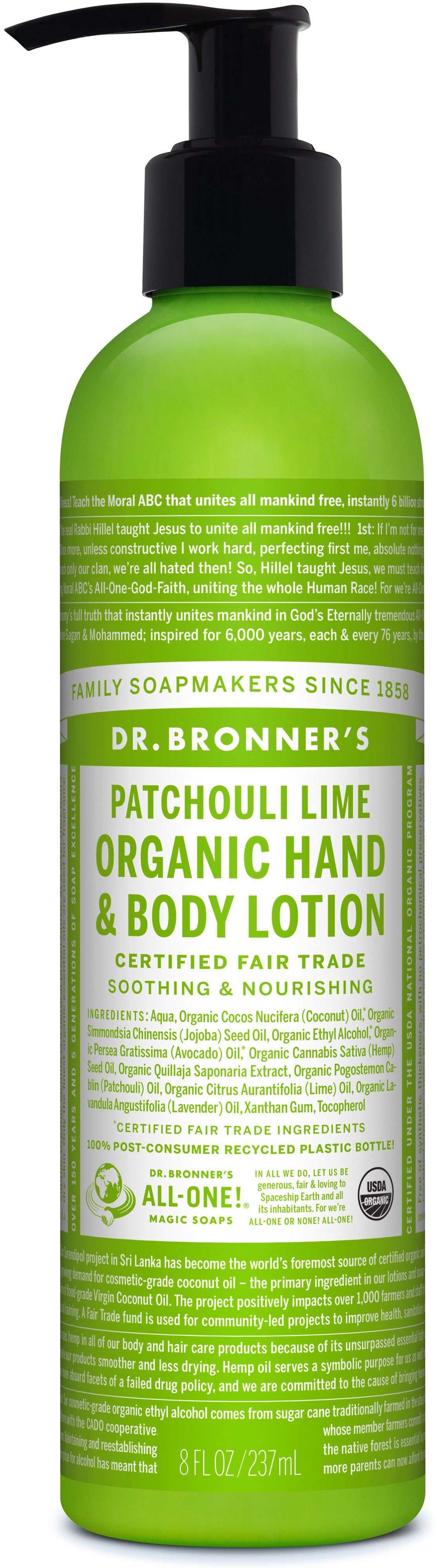 Dr. Bronner's Patchouli Lime Organic Body Lotion 240ml