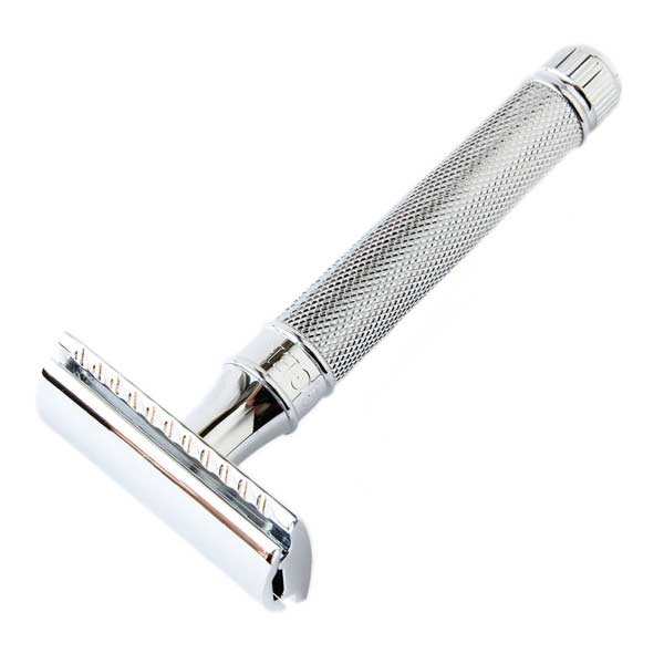 Edwin Jagger Razors Double Edge Safety Chrome Knurled DE Safety Razor Ref.DE89KN14BL 1 piece