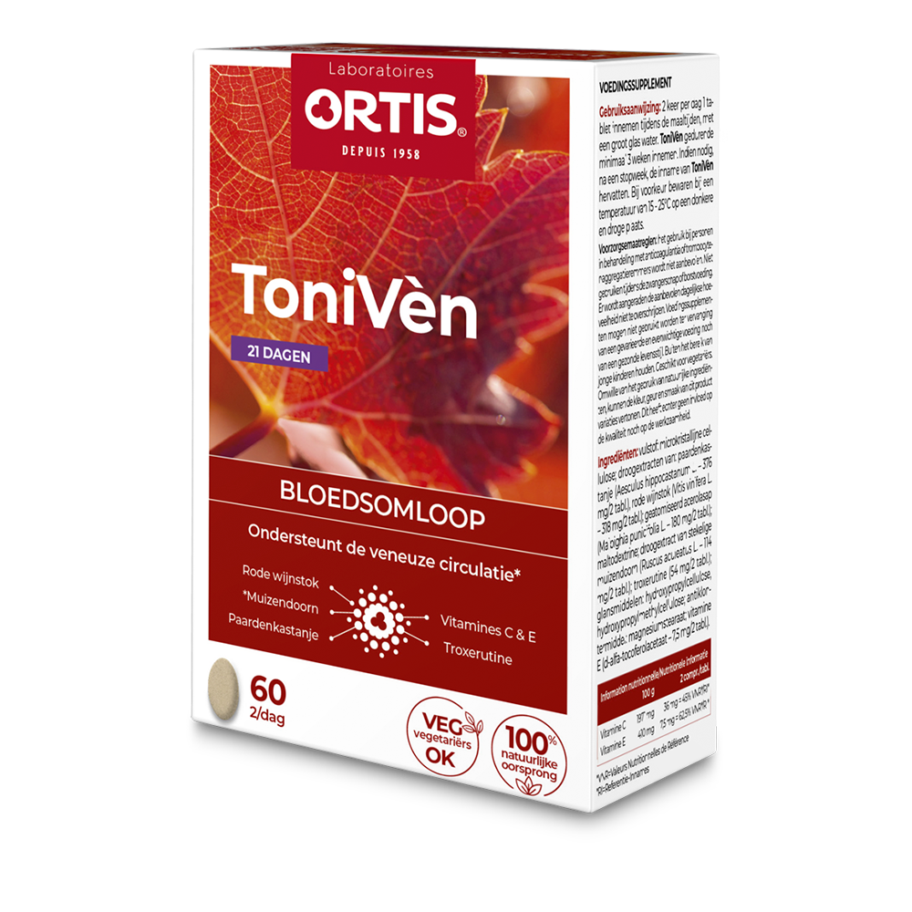 Ortis Bloedcirculatie Toniven Tabletten Bloedsomloop 60 Tab