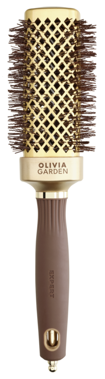 Olivia Garden Expert Blowout Straight Wavy Bristles Gold&Brown Brush Ø40mm Borstel  1 St