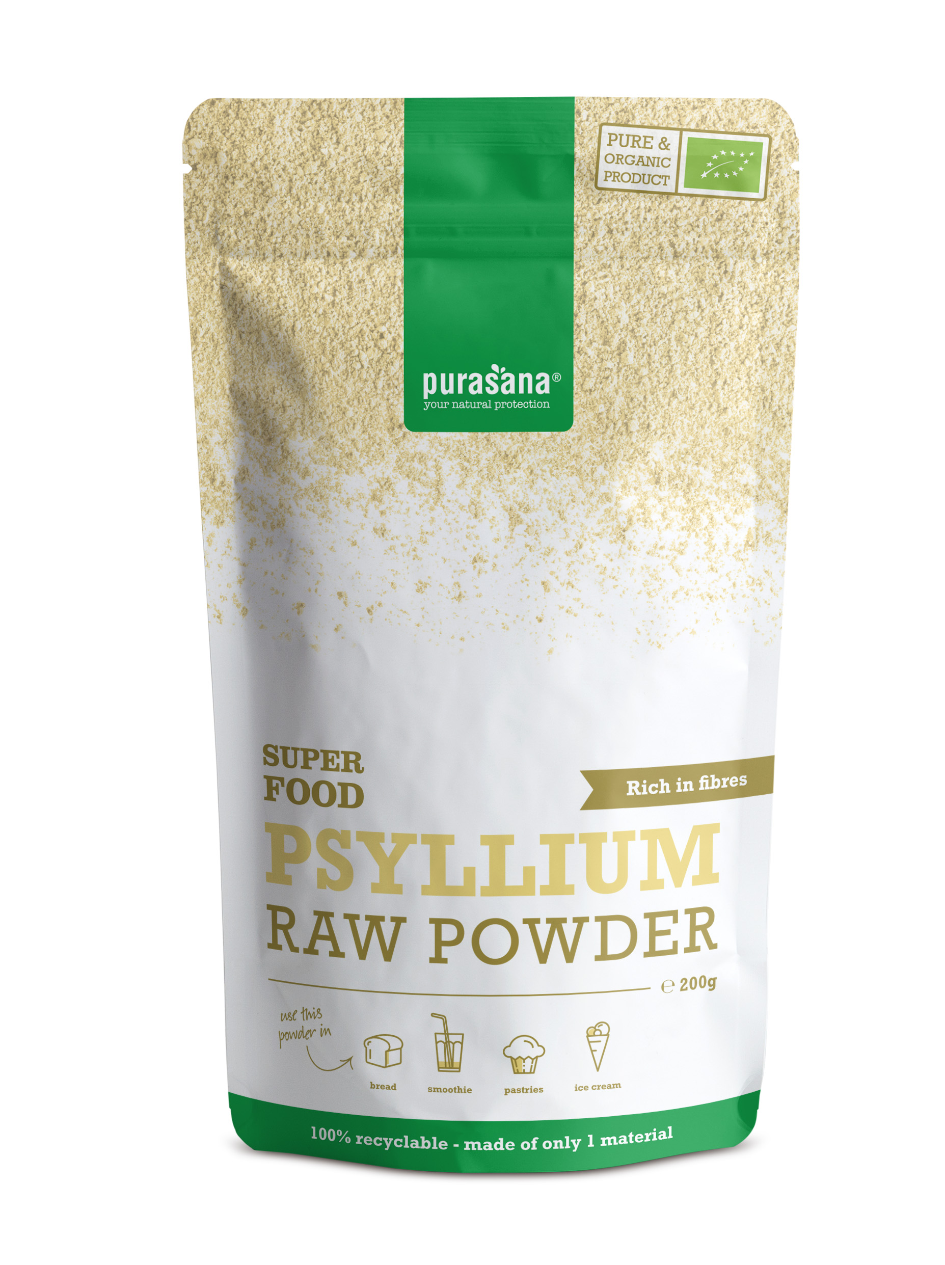 Purasana Superfoods Super Food Psyllium Raw Powder Poeder  200 gr