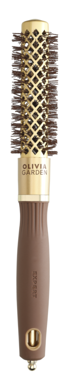 Olivia Garden Expert Blowout Shine Wavy Bristles Gold&Brown Brush Ø20mm Borstel  1 St