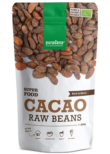 Purasana Superfoods Super Food Cacao Raw Beans Zaden  200 gr