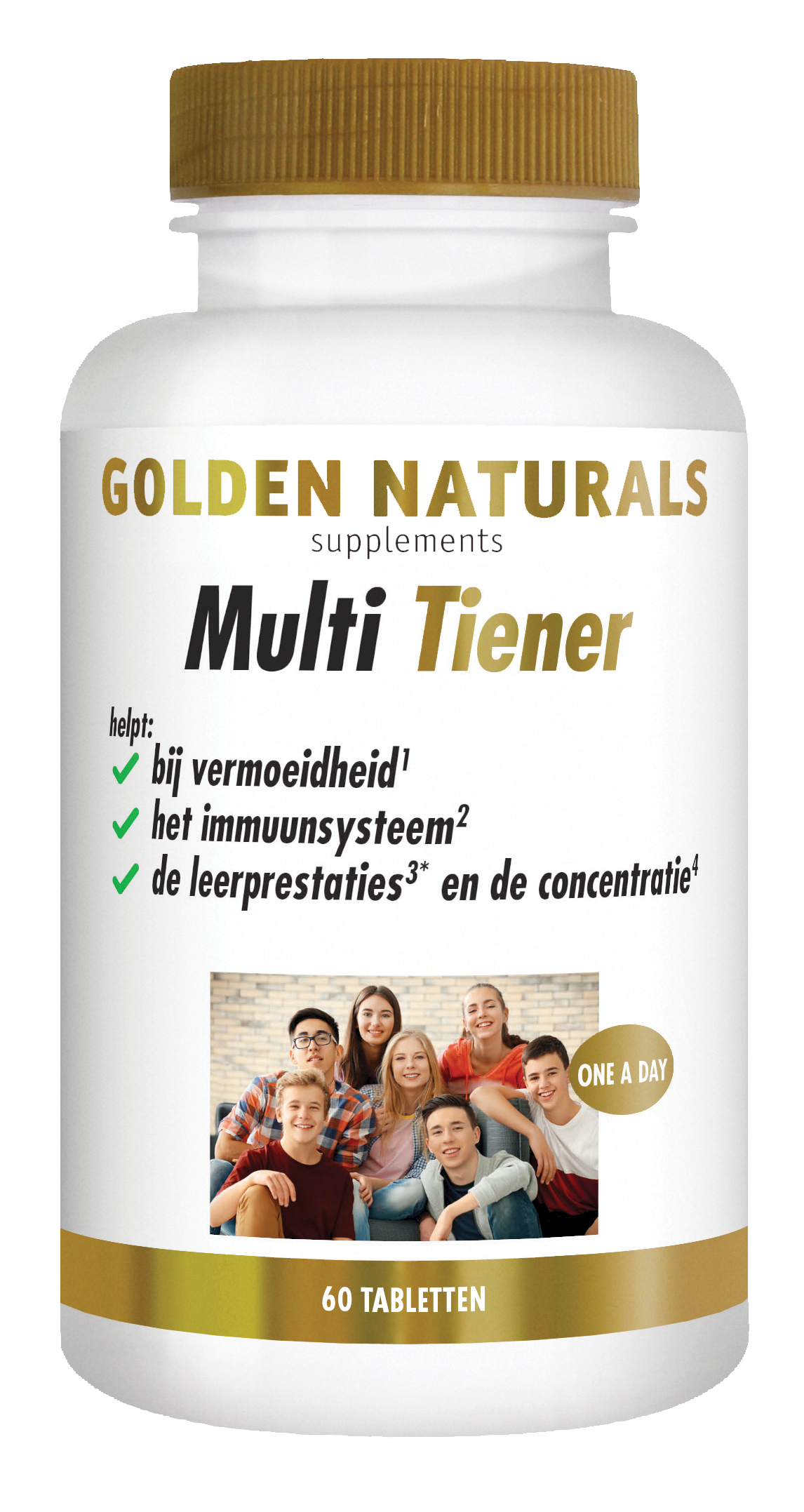Golden Naturals Supplementen Multi Strong Gold Tiener Tabletten Voor Betere Leerprestaties 60 Tab