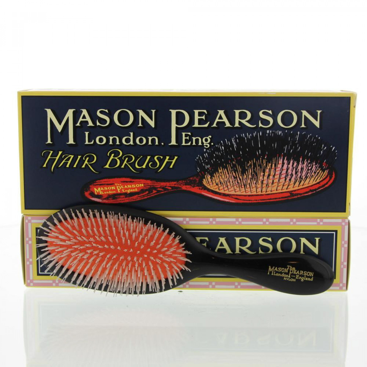 Mason Pearson Handy Nylon Borstel N3 Black Dark Ruby 1 St