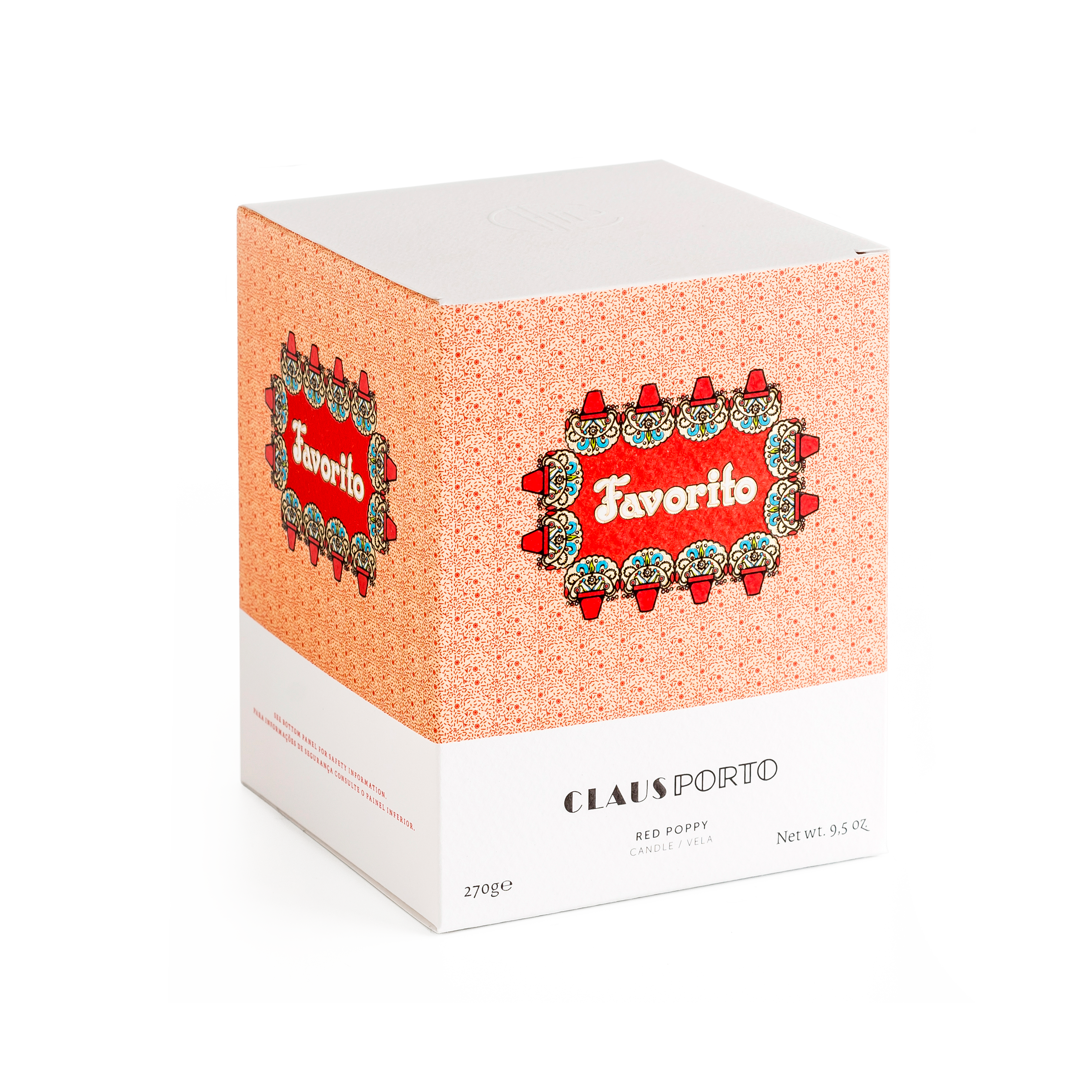 Claus Porto Favorito Red Poppy Scented Candle 270gr