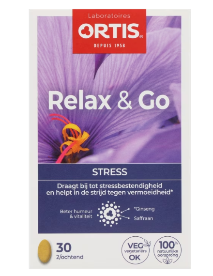 Ortis Centraal Zenuwstelsel Relax & Go Tabletten Tijdelijke Stress 30 Tab